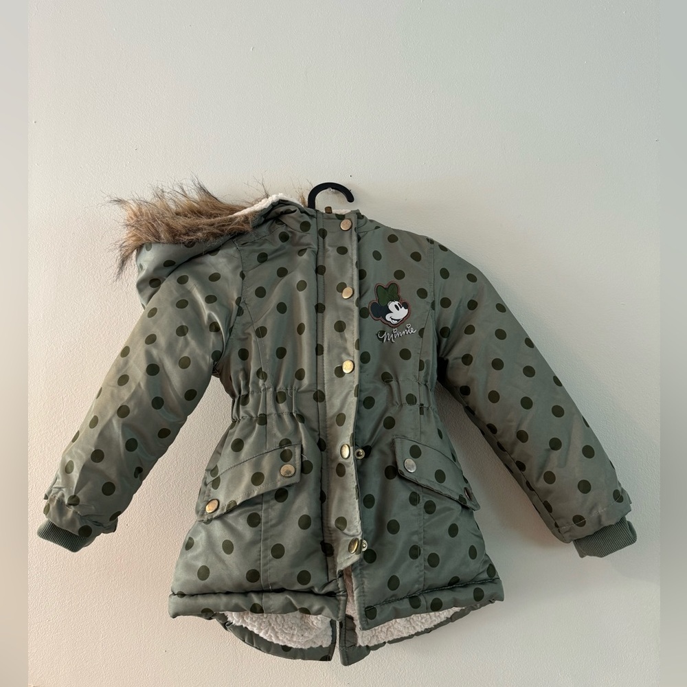 Disney Minnie Mouse toddler puffer jacket.
